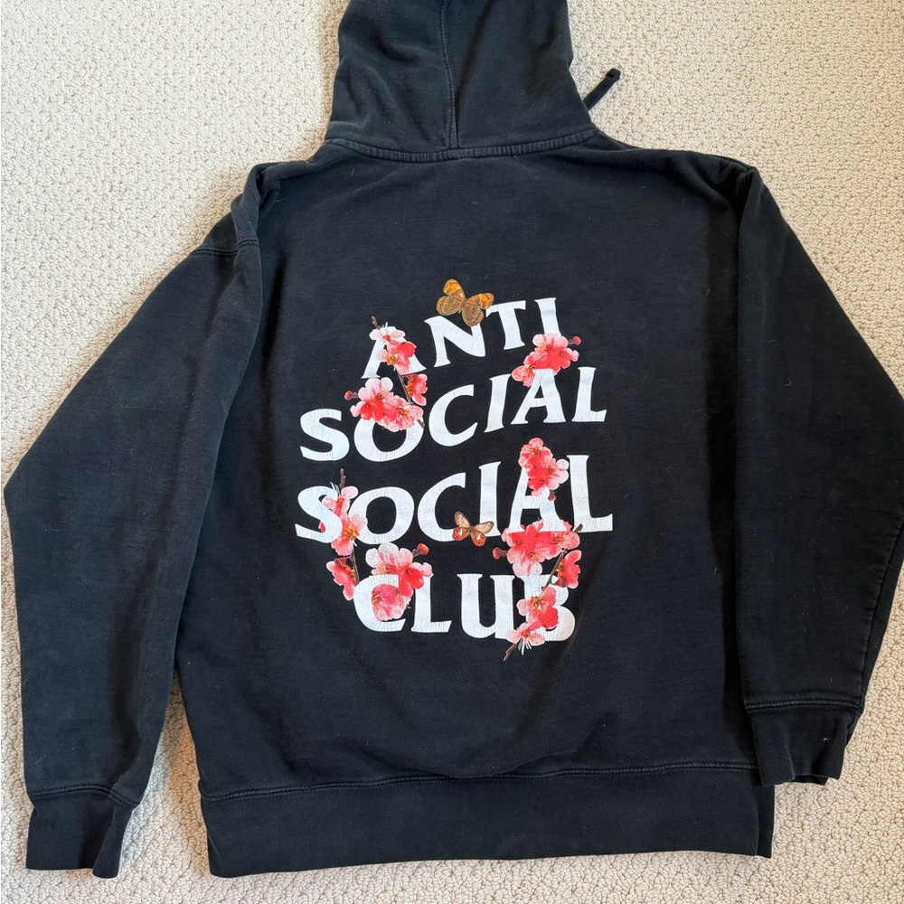 Anti Social Social Club Black Floral Hoodie